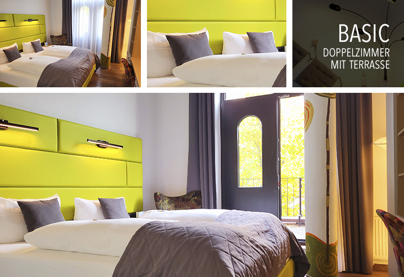 Basic with terrace Double rooms at artHOTEL Magdeburg